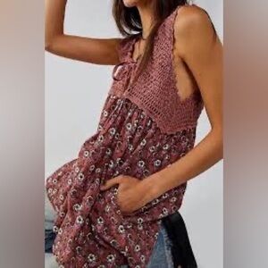 NWOT Free People baby doll knit top dress cover up‎ size small